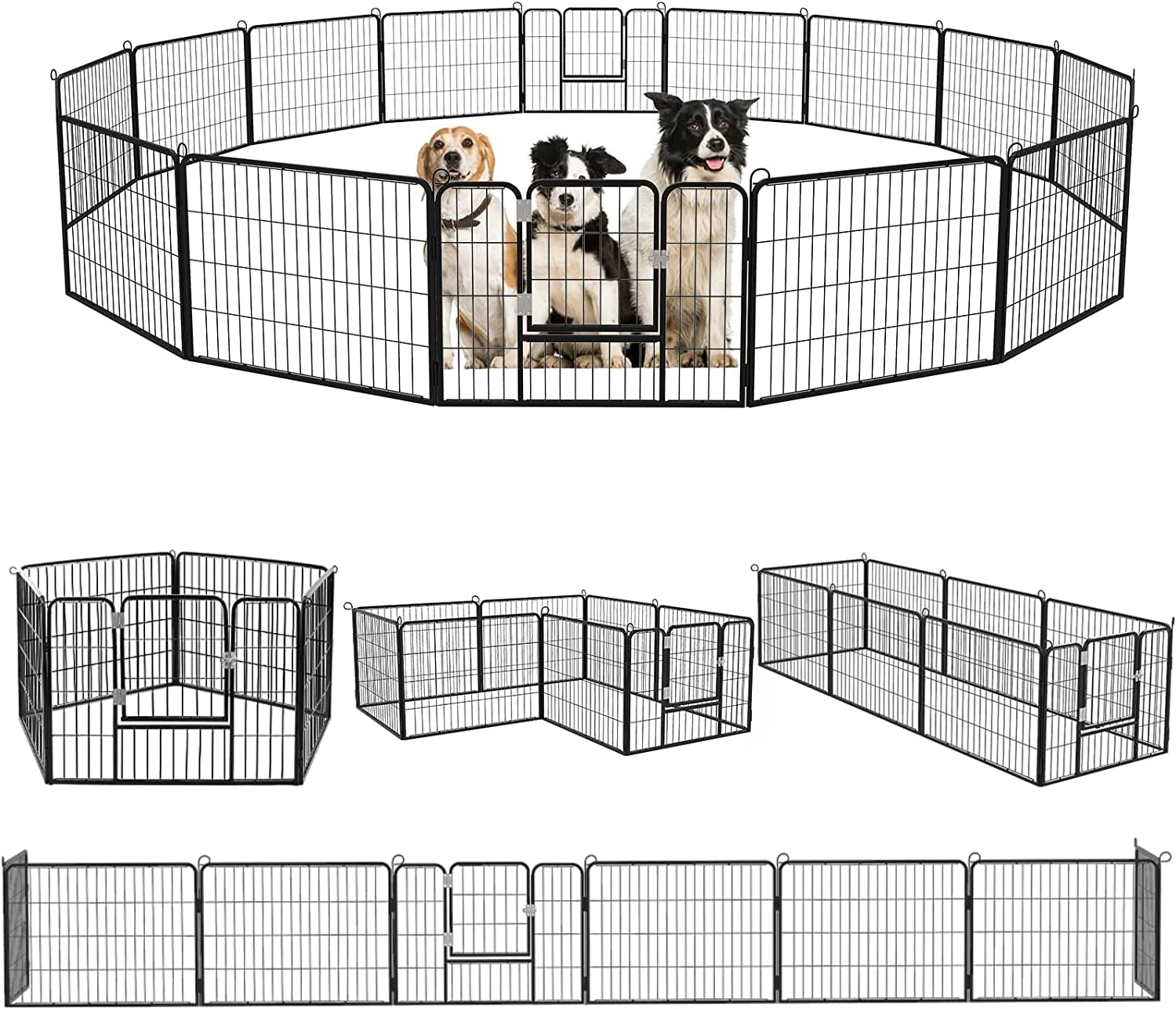 JepoIA Heavy Duty Metal Dog Playpen for Medium/Small Animals, 8 Panels 24”Height x 27" Width, Dog Fence Exercise Pen with Doors, Pet Puppy Outdoor Playpen Pen for Outdoor, Indoor, RV, Camping, Yard