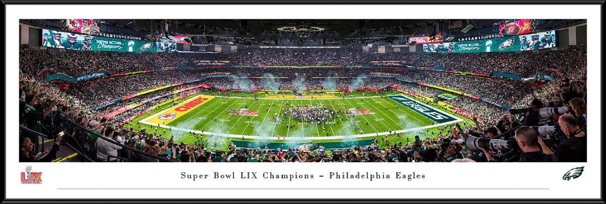 Philadelphia Eagles Super Bowl LIX Champions Panoramic Framed Print