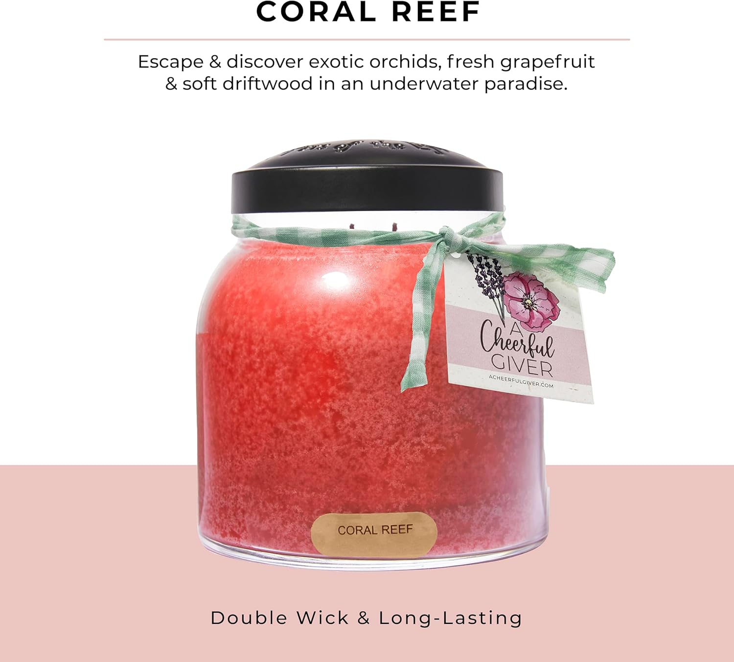 Coral Reef Scented Jar Candle with Black Lid