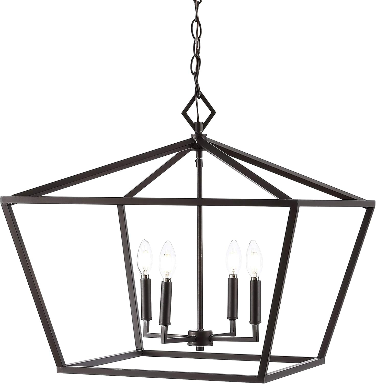 Gatsby 23" 4-Light Adjustable Iron Rustic Glam LED Pendant, Oil Rubbed Bronze