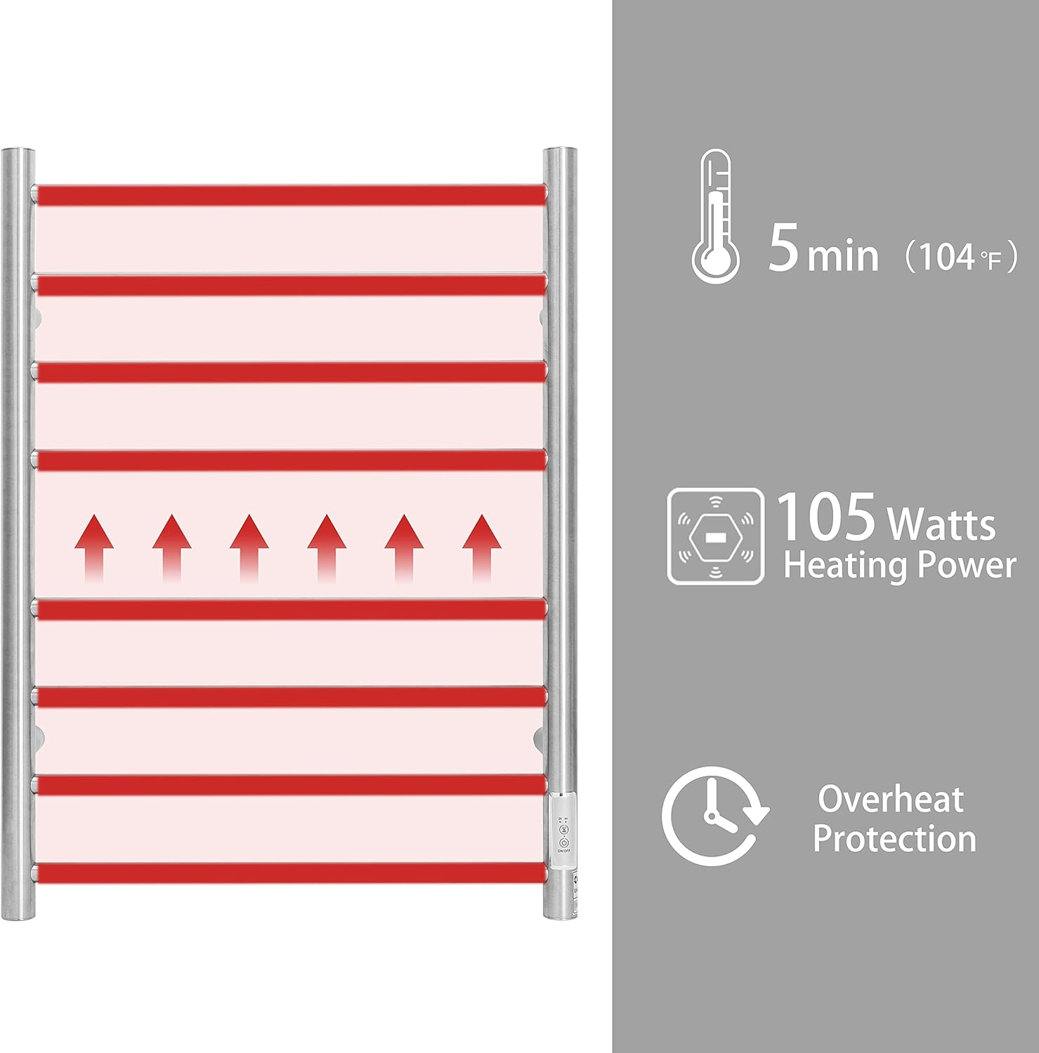 Brushed Nickel Wall Mounted Stainless Steel Electric Towel Warmer
