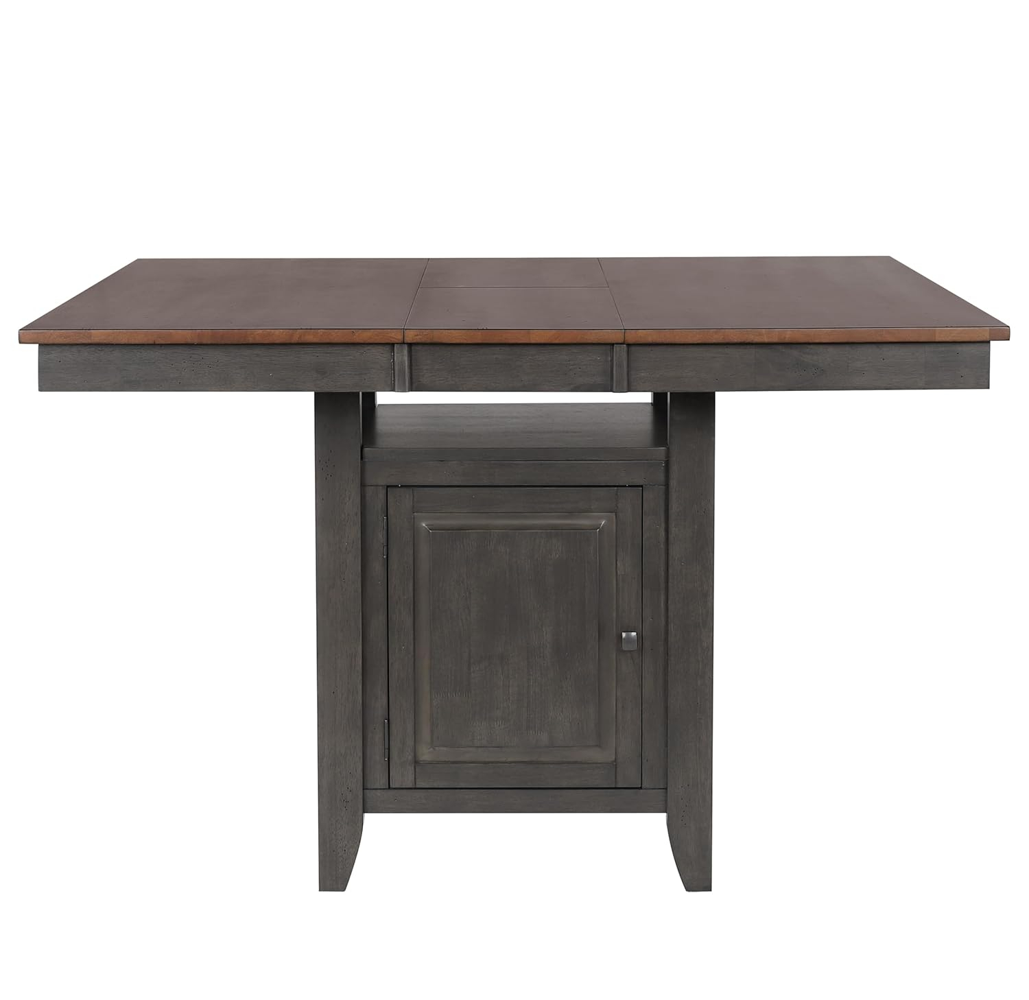 Dakota 5PC Extendable 42-54-in Pub Dining Storage Table Set in Brown & Gray Wood