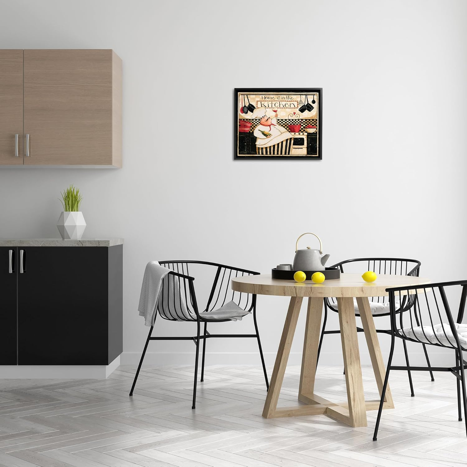 Ebony Framed Abstract Chef Canvas Print, 20" x 16"