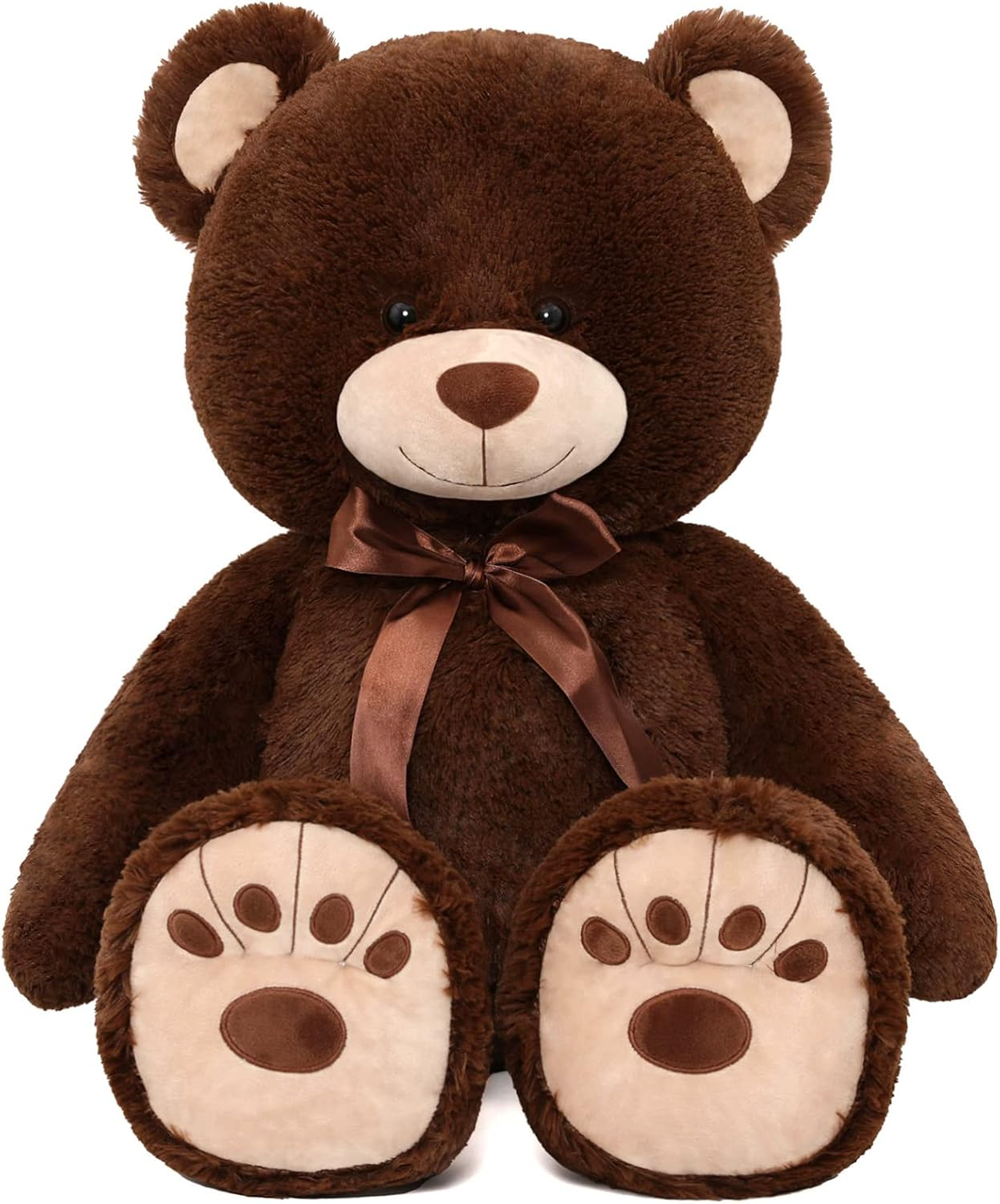 HollyHOME Teddy Bear Stuffed Animal Plush Giant Teddy Bears with Footprints Big Bear 36 inch Chocolate