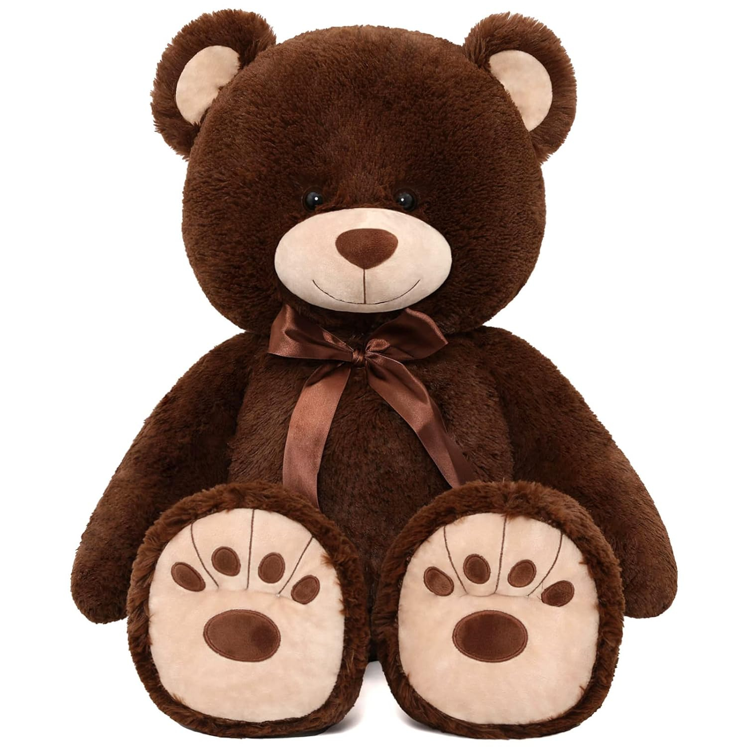 HollyHOME Teddy Bear Stuffed Animal Plush Giant Teddy Bears with Footprints Big Bear 36 inch Chocolate
