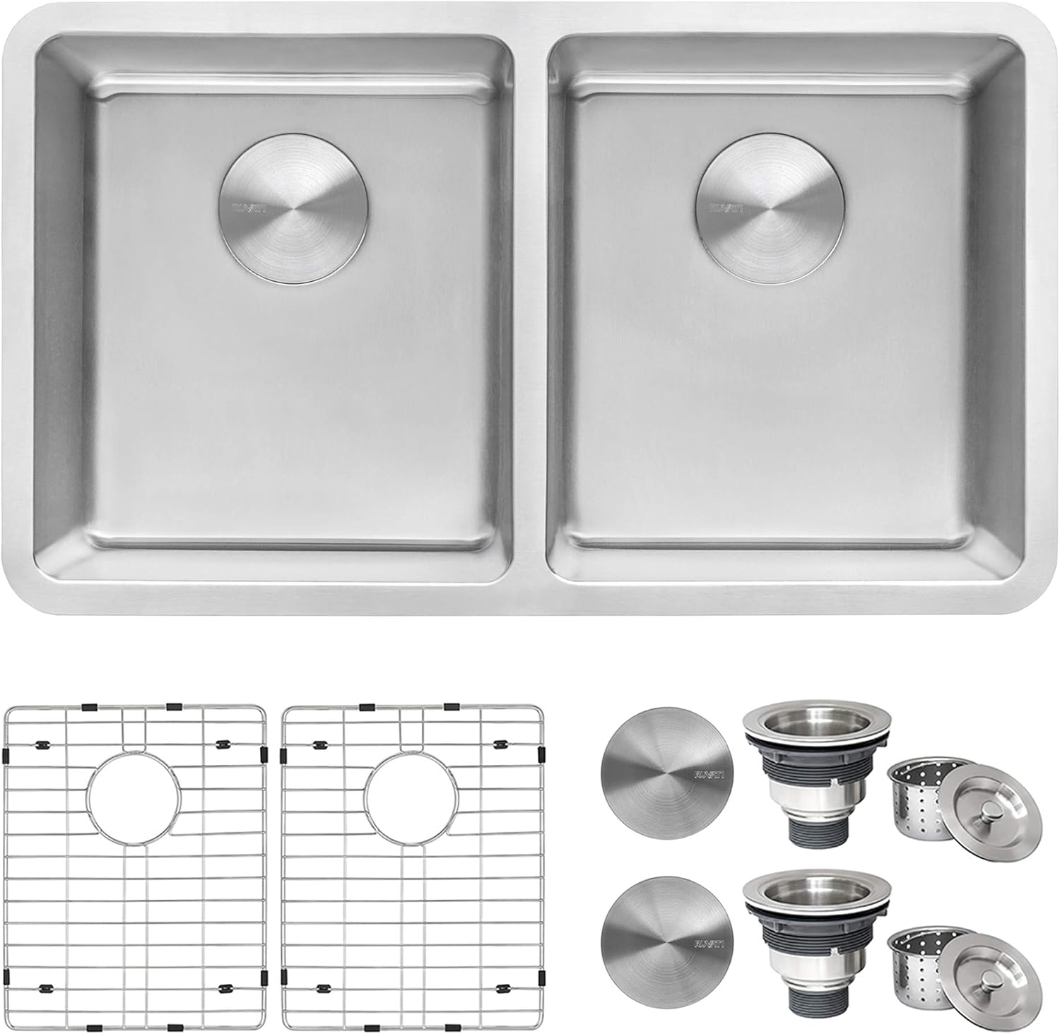 Ruvati Rvm5099 Modena 31" Undermount Double Basin 16 Gauge Stainless Steel Kitchen Sink -