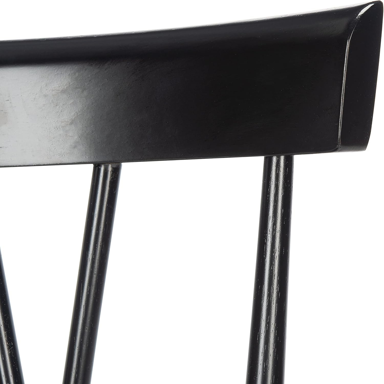 SAFAVIEH Friar Contemporary Dining Chair, Black, Set of 2 (21 in. W x D x 36 in. H)