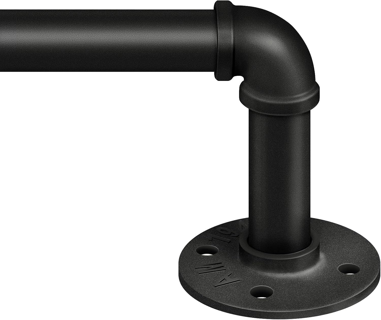 66" to 120"Curtain Rods for Windows, 1 inch Industrial Curtain Rod, Adjustable Wrap Around Black Curtain Rods, Black Industrial Indoor/Outdoor Curtain Rod