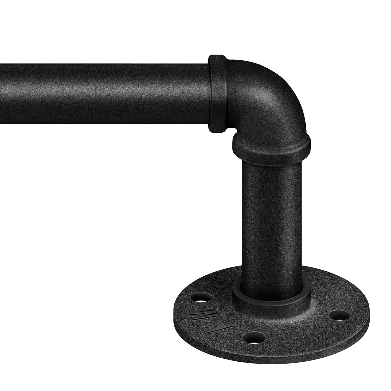 66" to 120"Curtain Rods for Windows, 1 inch Industrial Curtain Rod, Adjustable Wrap Around Black Curtain Rods, Black Industrial Indoor/Outdoor Curtain Rod