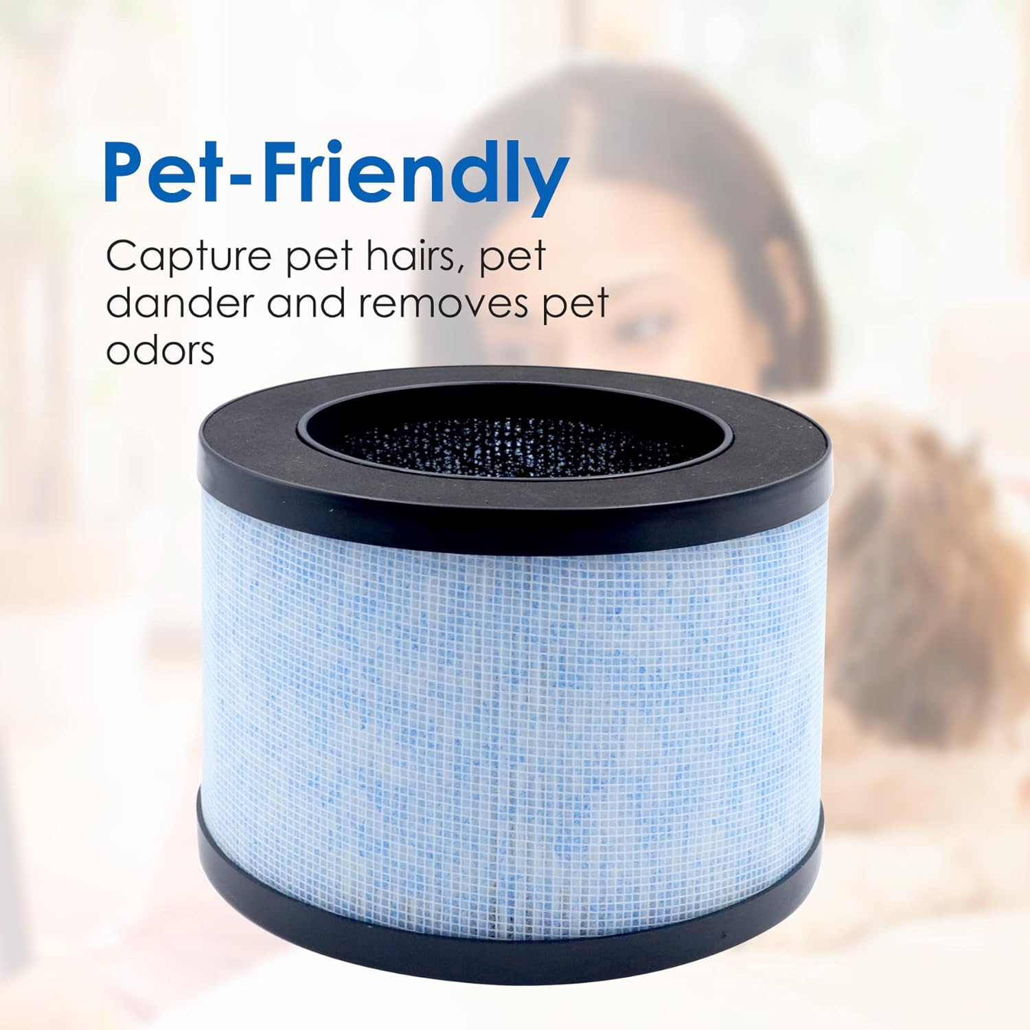 Flintar True HEPA Replacement Filter, Compatible with AROEVE MK01 MK06 and Kloudi Air Purifier DH-JH01, TZ-K1, Intelabe EPI080, and Elechomes EPI081, H13 Premium True HEPA Filter, 2-Pack