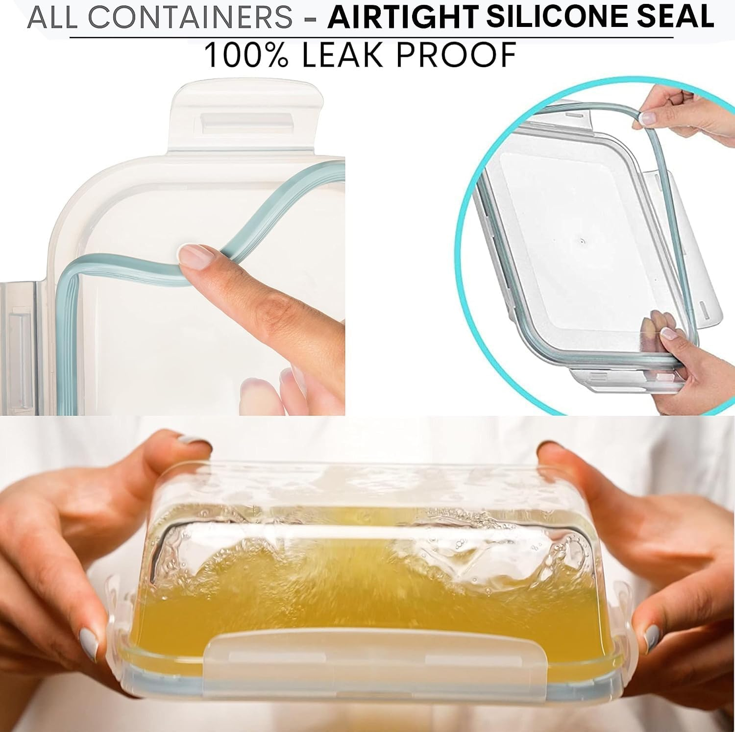 Razab Glass Food Storage Containers with Lids 30 Oz 16 Pc (Set of 8) Airtight Large Reusable Leak Proof BPA Free Food Prep Containers Freezer to Oven Safe