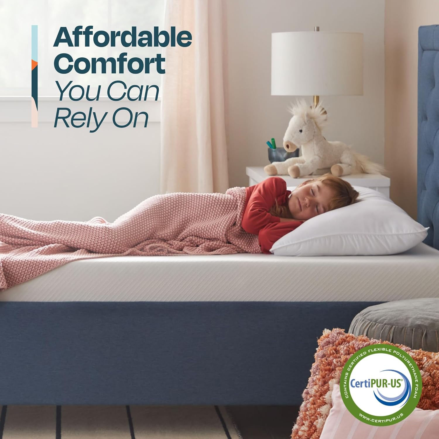 Linenspa 5 Inch Gel Infused Memory Foam Mattress - Twin Size - Firm - Low Profile Bed - Mattress in a Box - Youth or Kids Bed - Guest Bedroom - Pressure Relieving and Breathable - CertiPur Certified