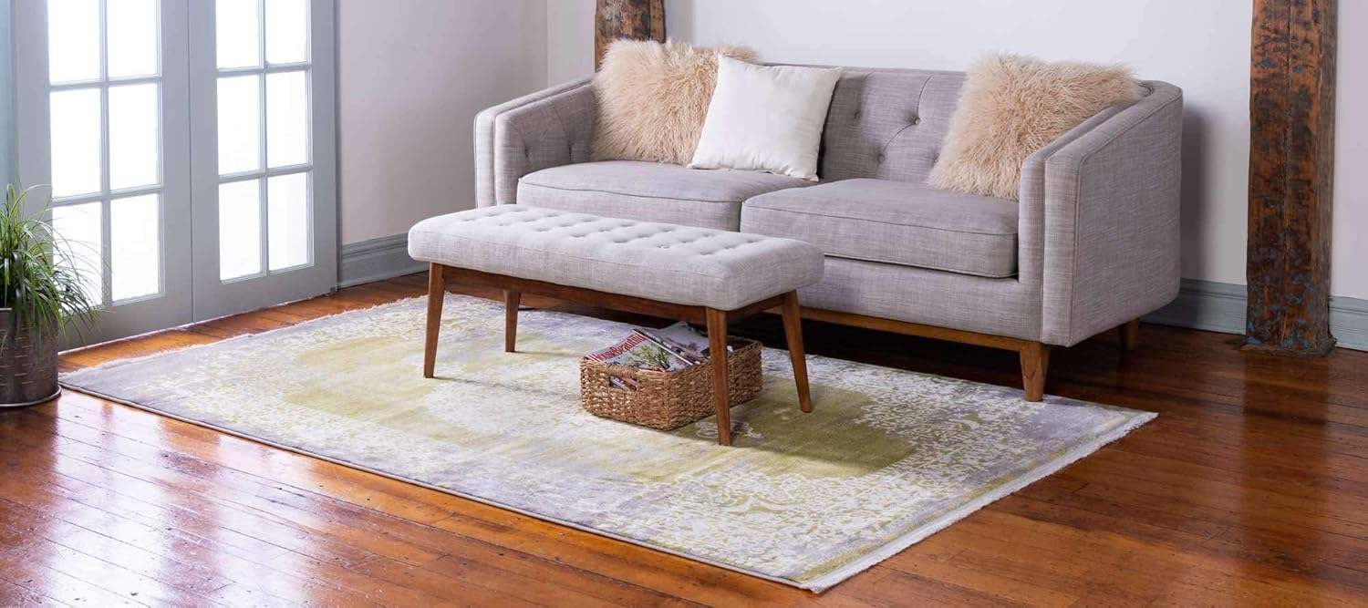 Unique Loom New Classical Collection Area Rug - Olwen (9'x 12' Rectangle, Light Green/ Gray)