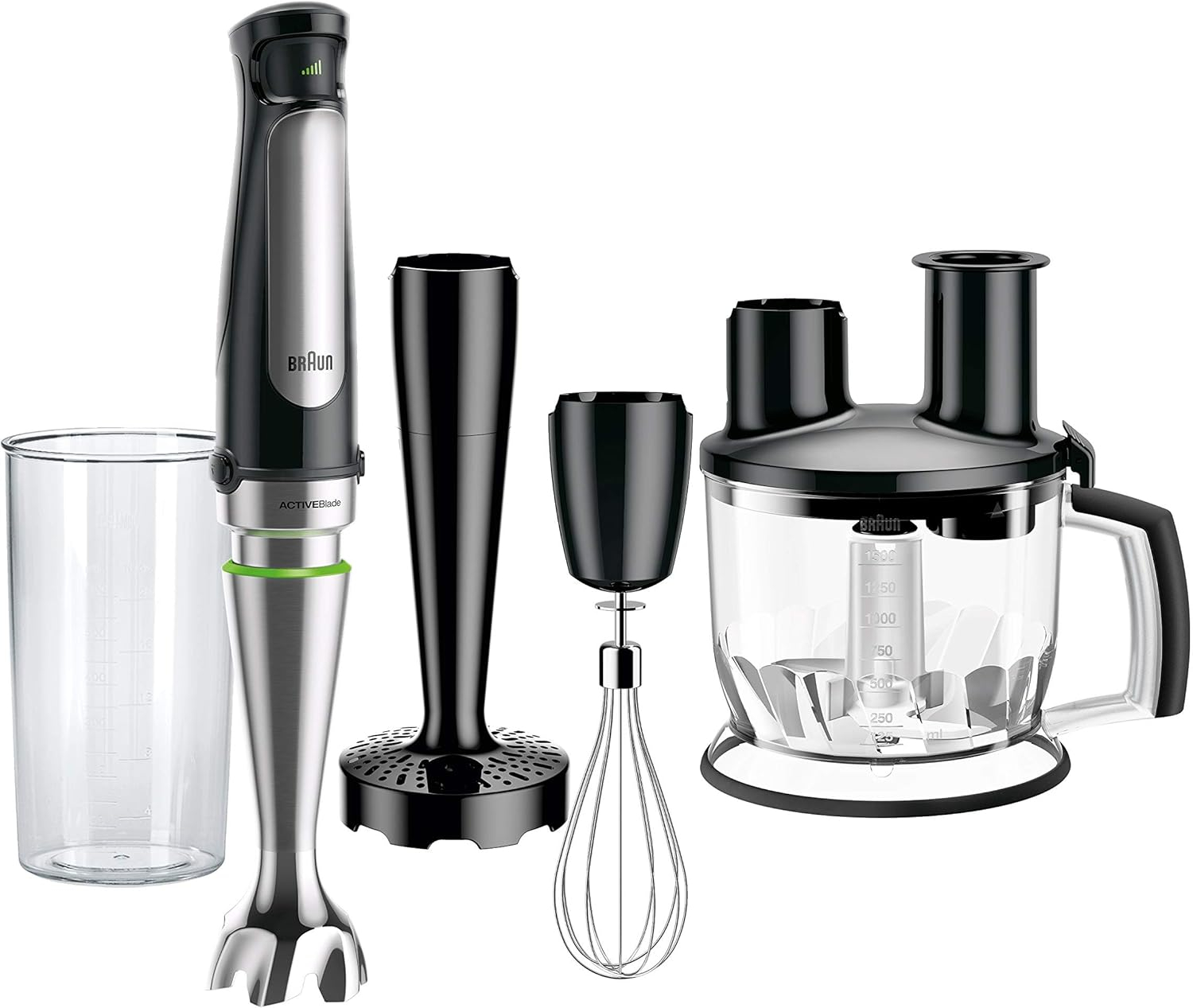 Braun Braun MultiQuick 7 Smart-Speed Hand Blender with 500 Watts of Power, Whisk, Masher, and 6-Cup Food Processor