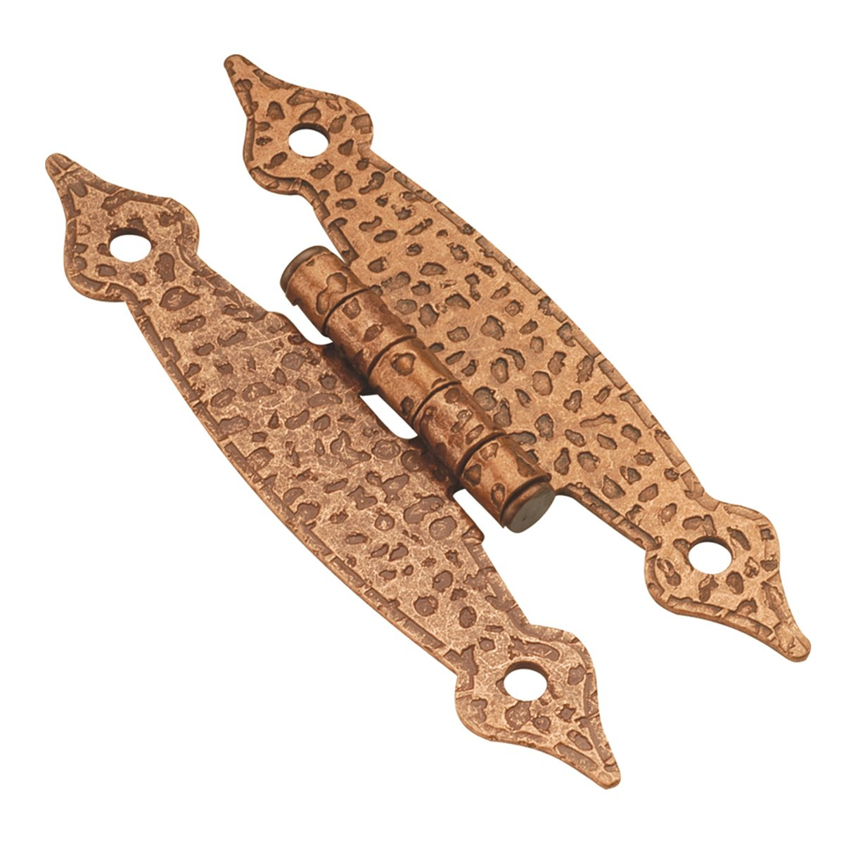 Hickory Hardware P106-AC Southwest Lodge Flush Mounted Hinge - Full Inset Face Frame with Soft Close - Free Swinging Cabinet Hinge - Easy Installation - Antique Copper Finish - 1 Set of Pair