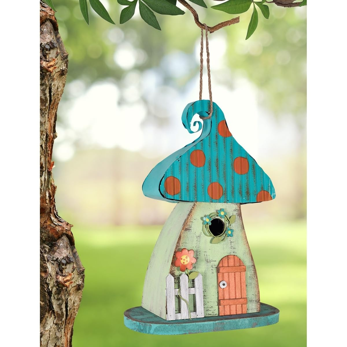 Blue  Mushroom Birdhouse