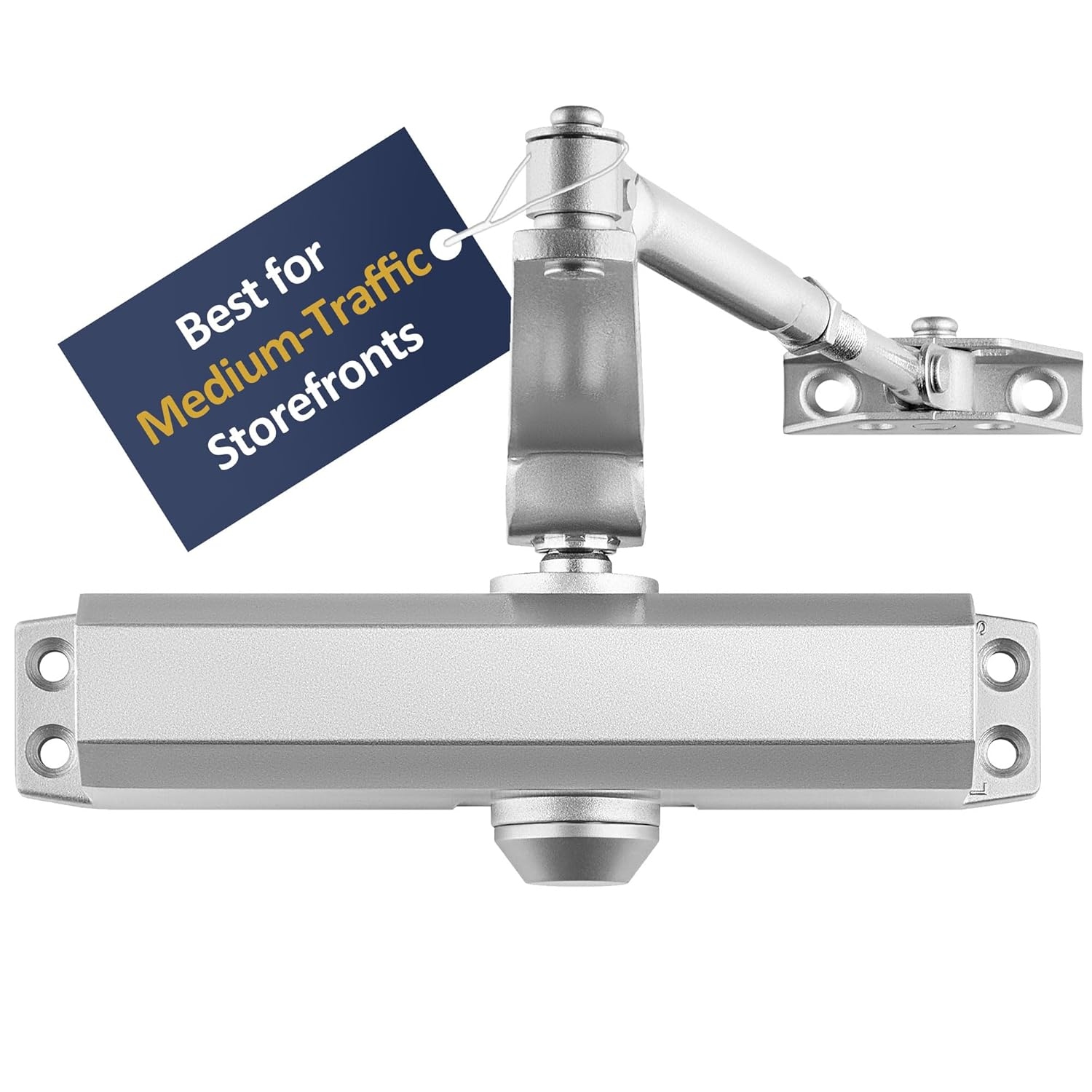 Lawrence Hardware Medium Duty Commercial Door Closer for Interior & Exterior Doors, Aluminum