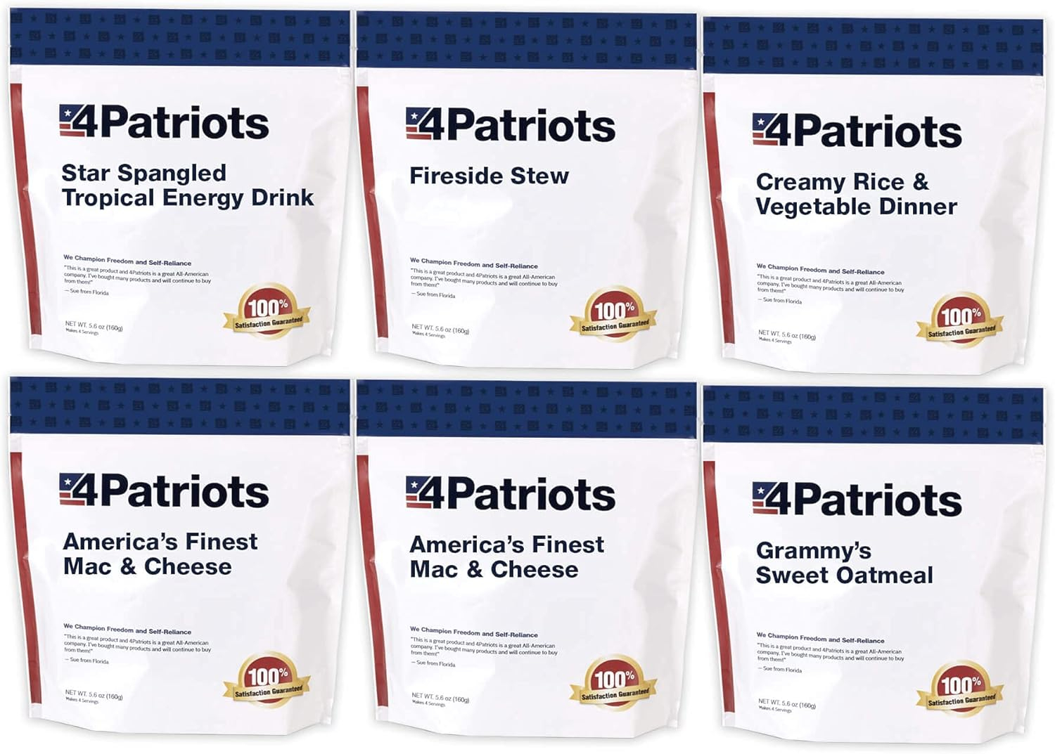 4Patriots 1-Week Emergency Food Supply Kit with Cheese and Sweet Flavors