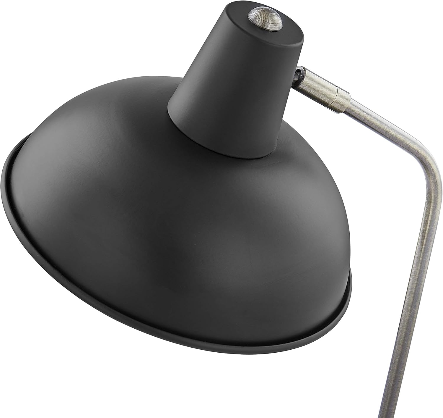 Light Society LS-T261-BK Hylight Black Retro Desk Lamp with Antique Brass Details, Mid Century Modern Vintage Style