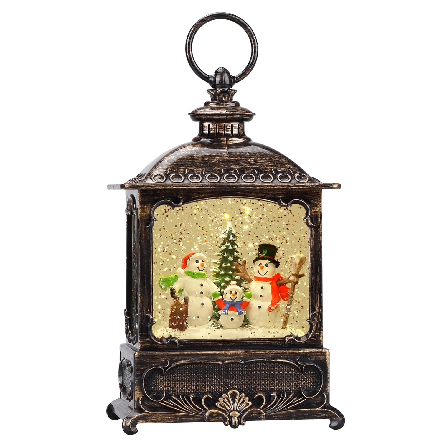 The Holiday Aisle® 2024 Christmas Decor Snow Globe Lantern - Glittering, Plug-in/3 AA Battery/USB Powered