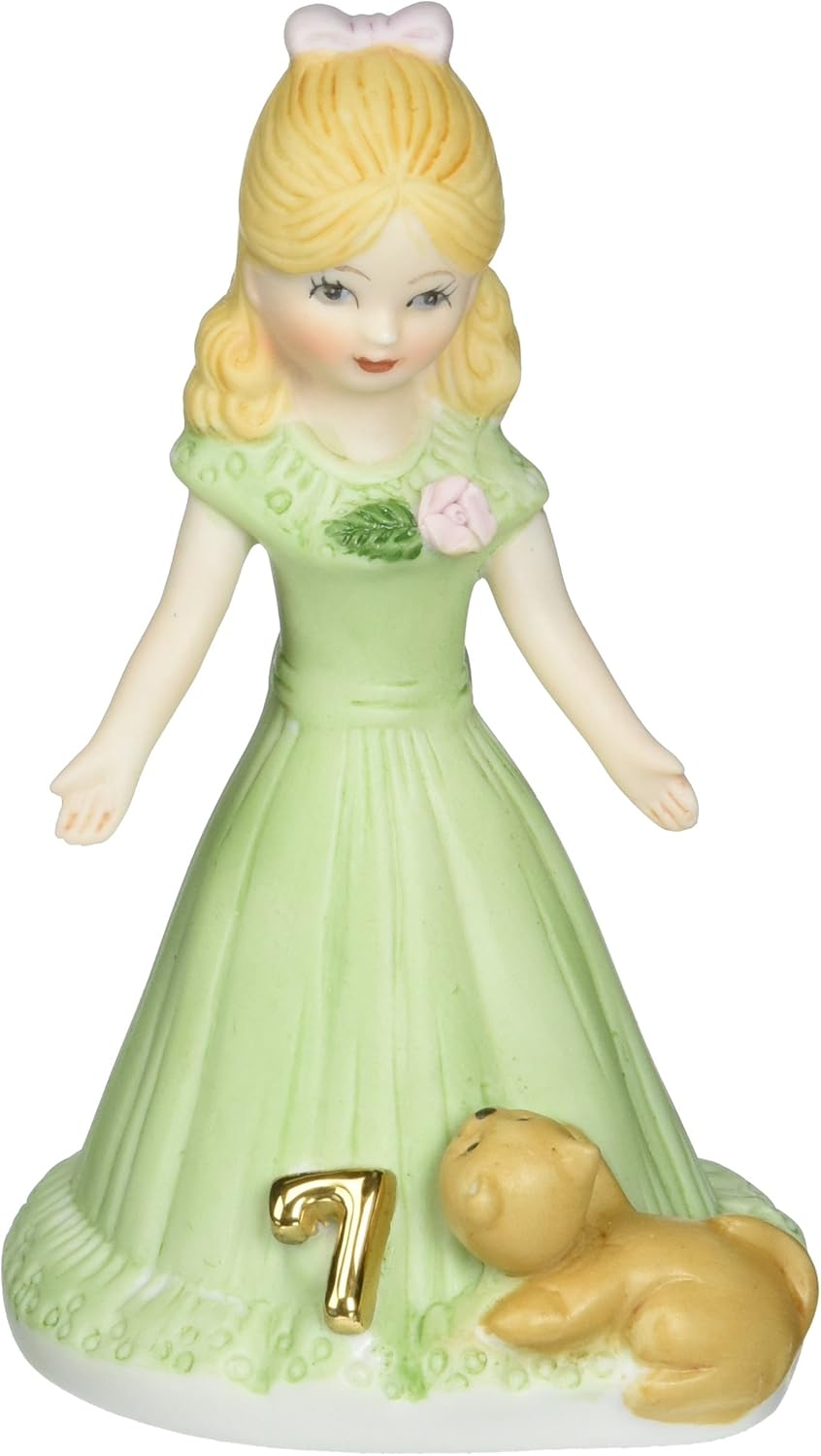 Enesco Growing Up Girls ‚ÄúBlonde Age 7‚Äù Porcelain Figurine, 4.5‚Äù