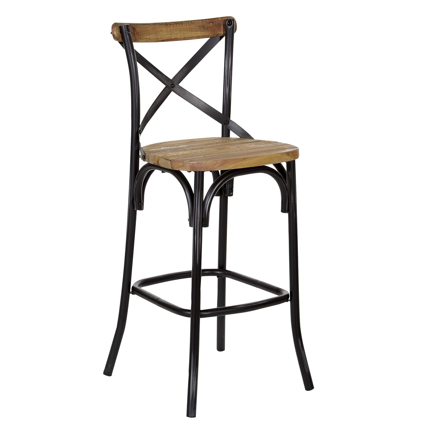 OSP Home Furnishings Somerset 30" Bar Stool with Back in Antique Black K/D