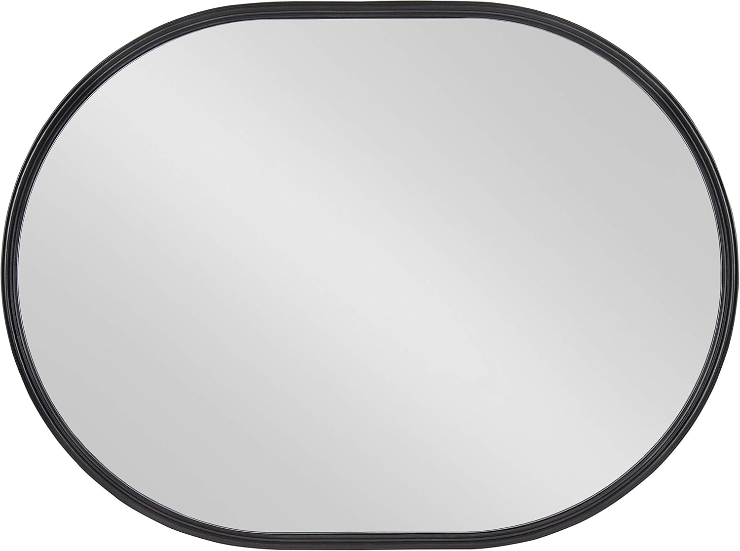 Kate and Laurel Caskill Modern Oval Mirror, 18" x 24", Black, Capsule-Shaped Accent Mirror for Entryway, Living Room, or Bathroom