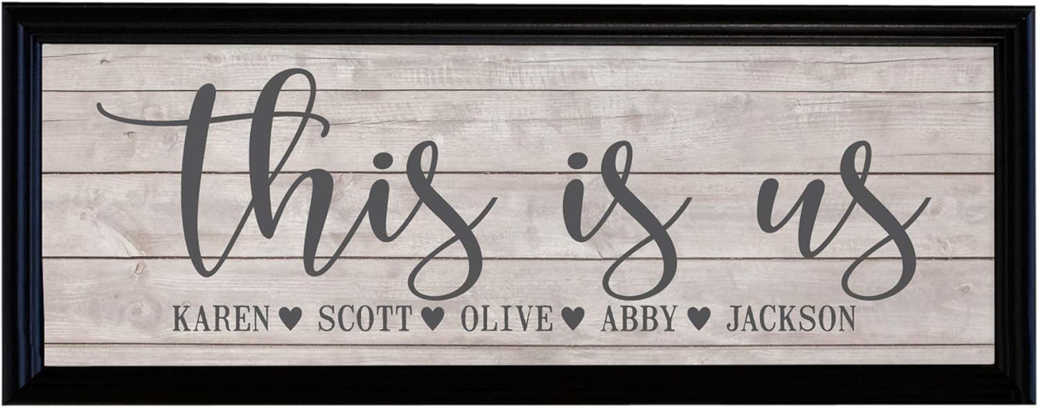 Let's Make Memories Personalized This Is Us Canvas with Frame - Framed Family Canvas - Customized Wall Art - Home Decor - 9”H x 27”W