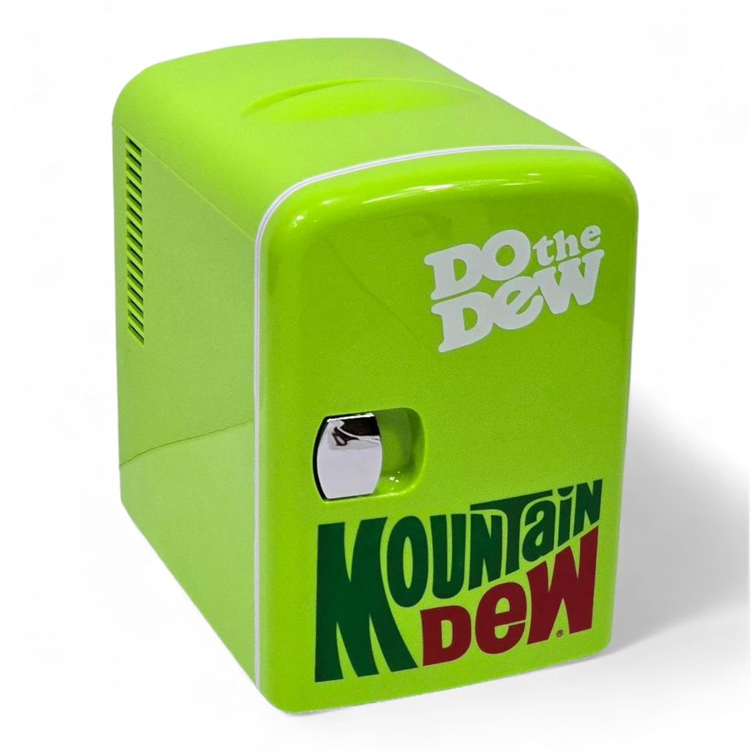 Mountain Dew MIS134MD, Mini Portable Compact Personal Fridge Cooler, 4 Liter Capacity Chills Six 12 oz Cans, 100% Freon-Free & Eco Friendly, Lime