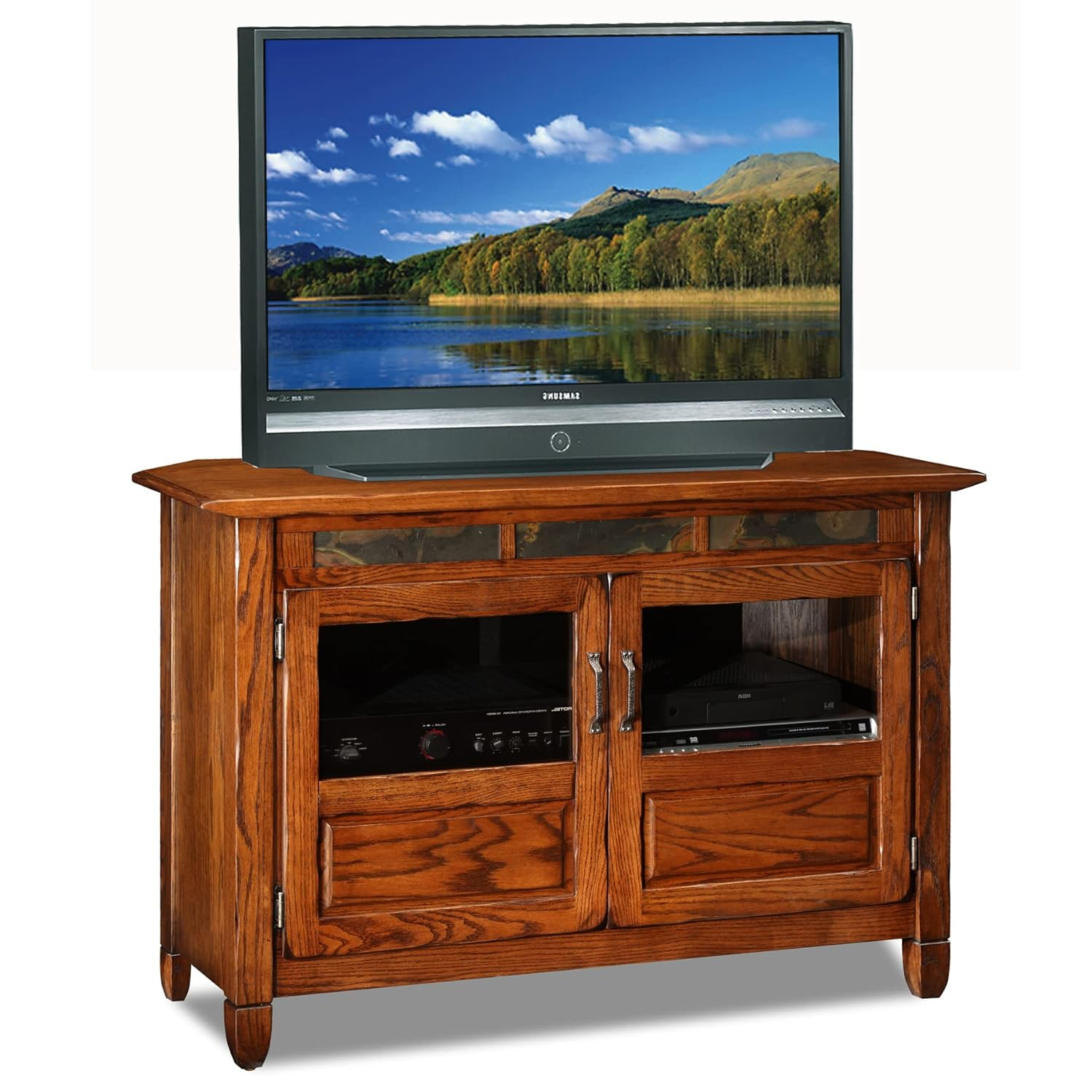Design House Rustic Oak TV Stand in Distressed Rustic Autumn, 46-Inch