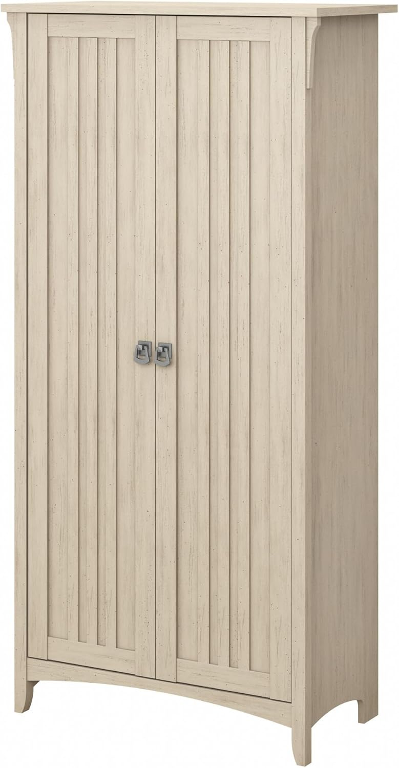 Bush Furniture Salinas Bathroom Storage Cabinet with Doors in Antique White