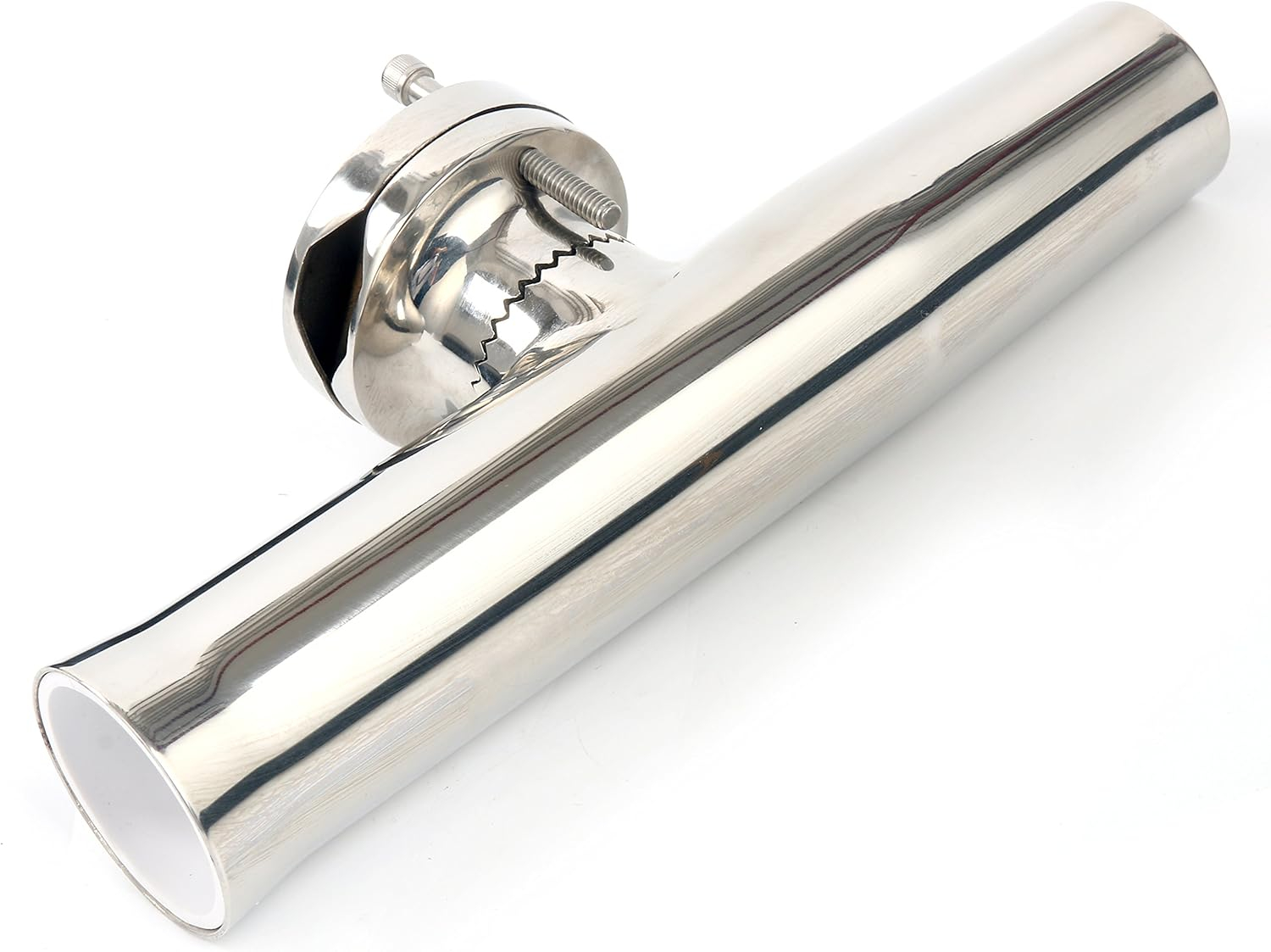 Amarine Made 2Pcs Fishing Rod Holder, Stainless Tournament Style Clamp on Rod Holder, Rail Mount Fishing Pole Holder for Rails 1-1/4" to 2"