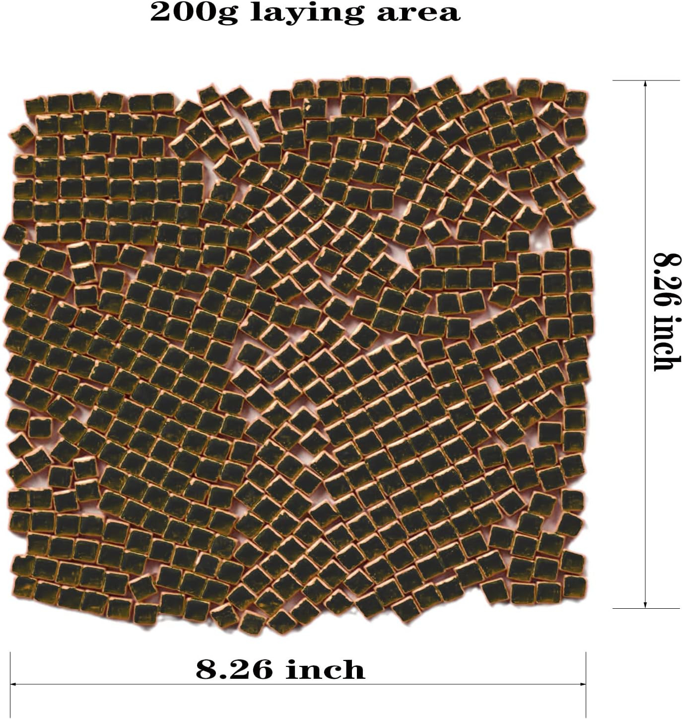 PINUO&KE 200 Pieces / 200 g Mosaic Tiles Square Shapes 0.4x0.4 inch Square Ceramic Mosaic Mosaic Glass Pieces for Home Decoration or DIY Crafts - Dark Grey