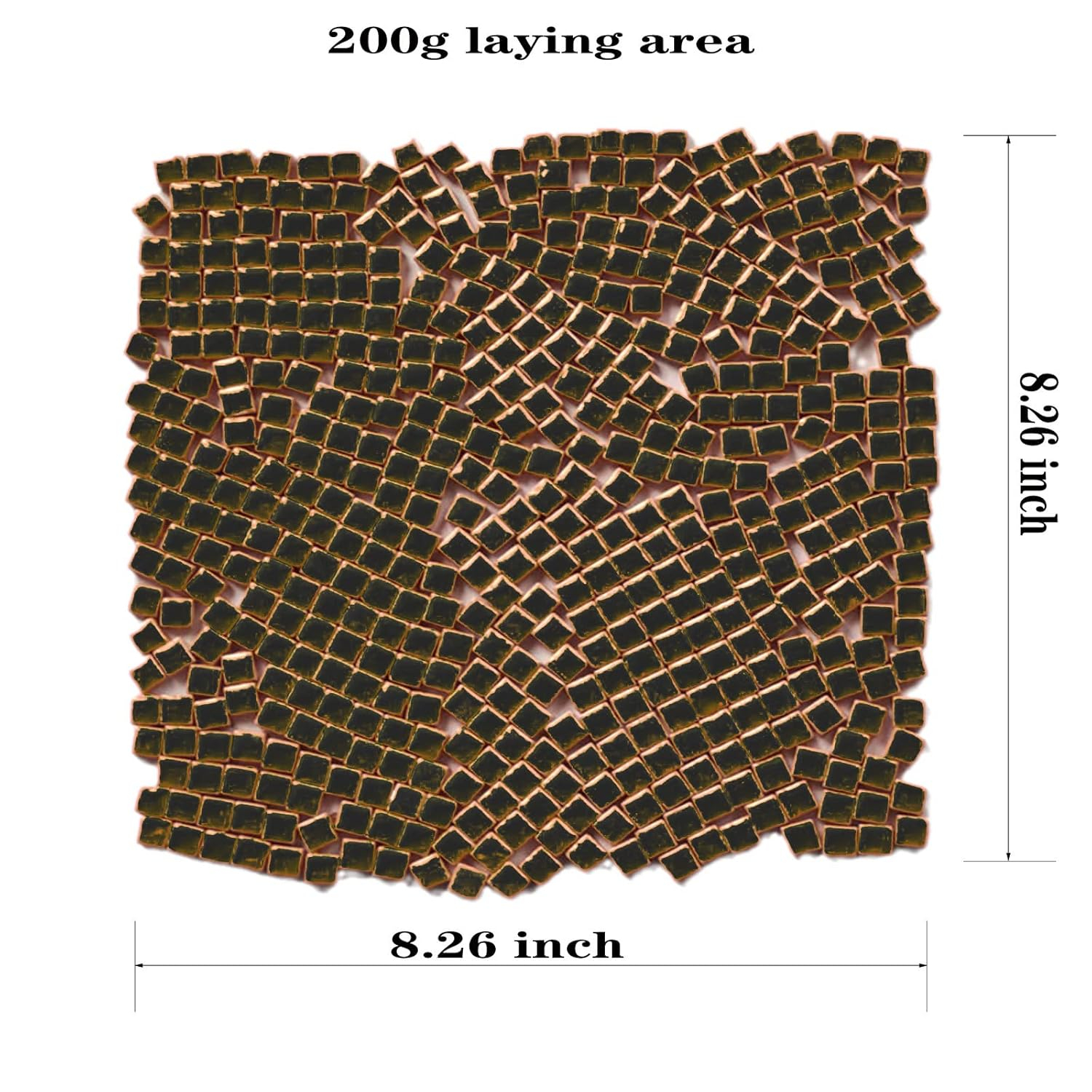 PINUO&KE 200 Pieces / 200 g Mosaic Tiles Square Shapes 0.4x0.4 inch Square Ceramic Mosaic Mosaic Glass Pieces for Home Decoration or DIY Crafts - Dark Grey