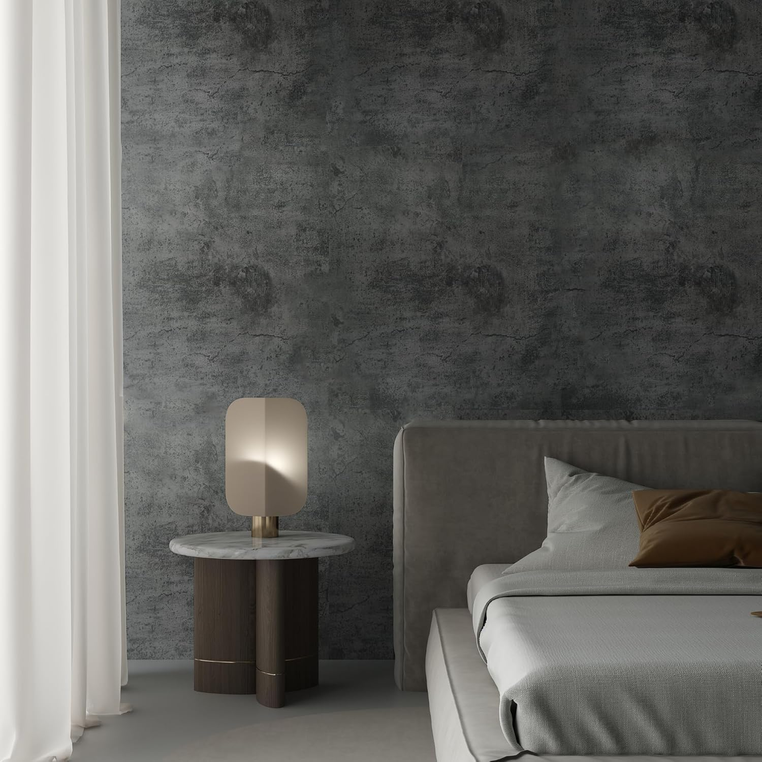 Gray Concrete Contact Paper Matte Thick Textured Grey Cement Wallpaper Peel Stick Countertop Contact Paper Removable Waterproof Adhesive Paper Industrial Style Wall Paper Kitchen Table Vinyl Wrap