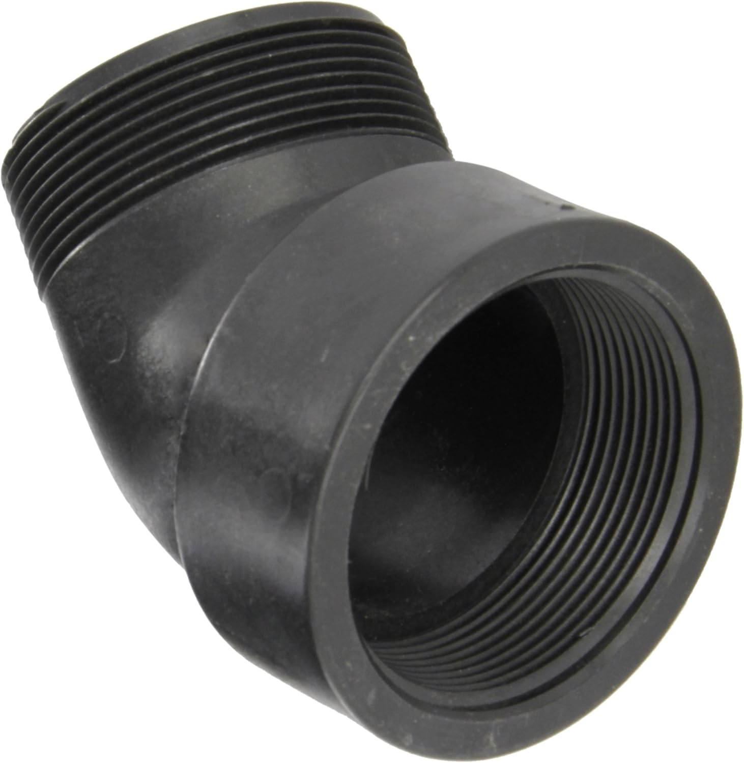 Black Polypropylene 45-Degree Street Elbow Pipe Fitting, 3" NPT