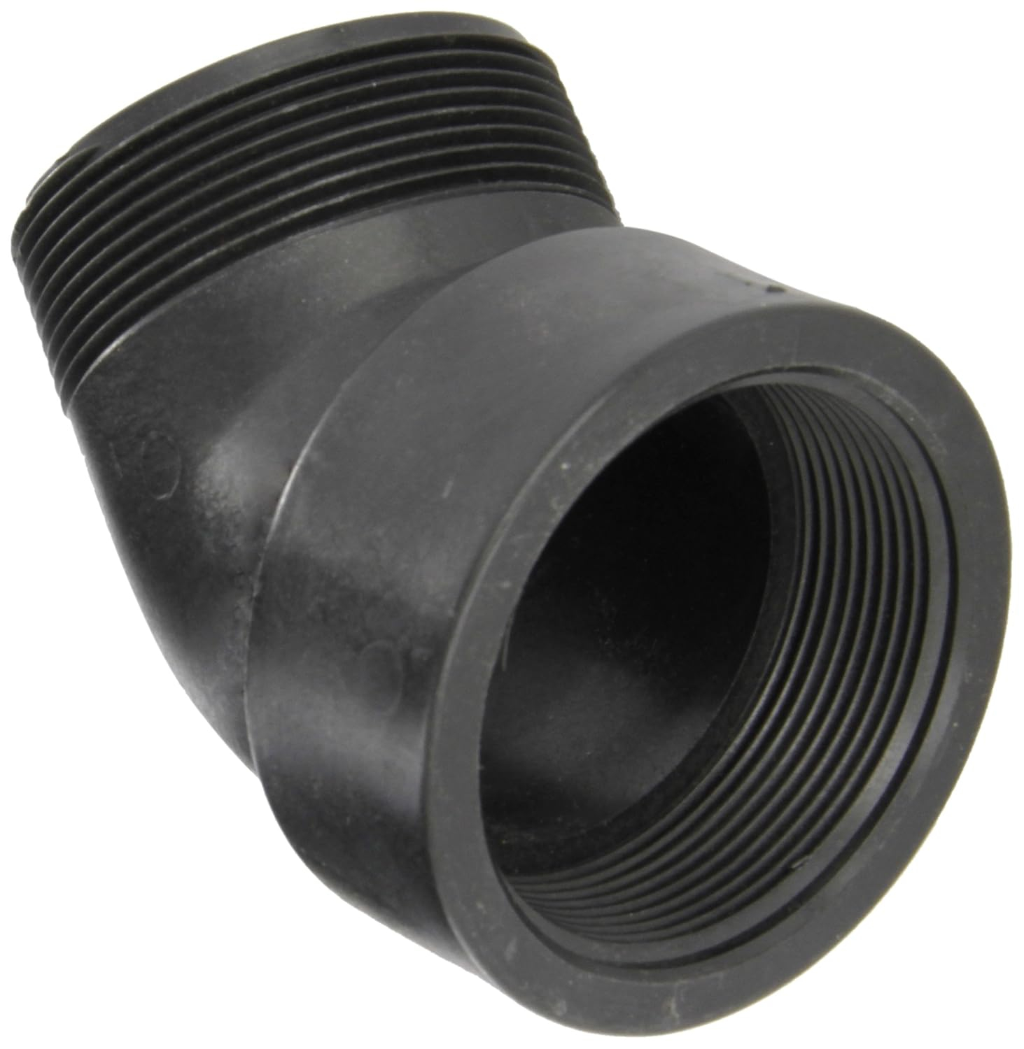 Black Polypropylene 45-Degree Street Elbow Pipe Fitting, 3" NPT