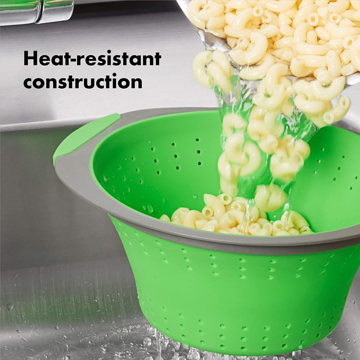 OXO Good Grips Silicone Collapsible Strainer, 2 Quart,Green