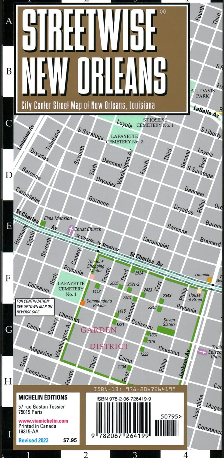 Streetwise Laminated Folded City Map of New Orleans