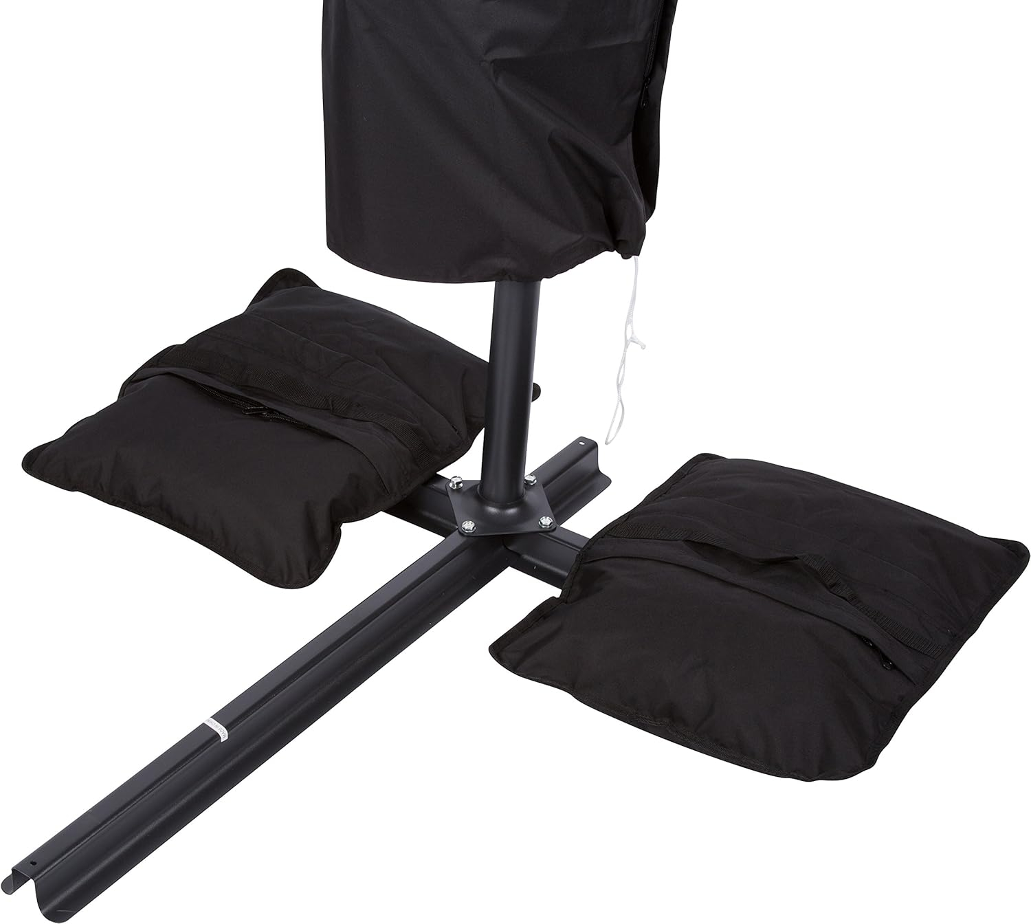 Trademark Innovations Saddlebag Style Sand Bag for Anchoring Patio Umbrellas, Black, Holds 44-55lbs