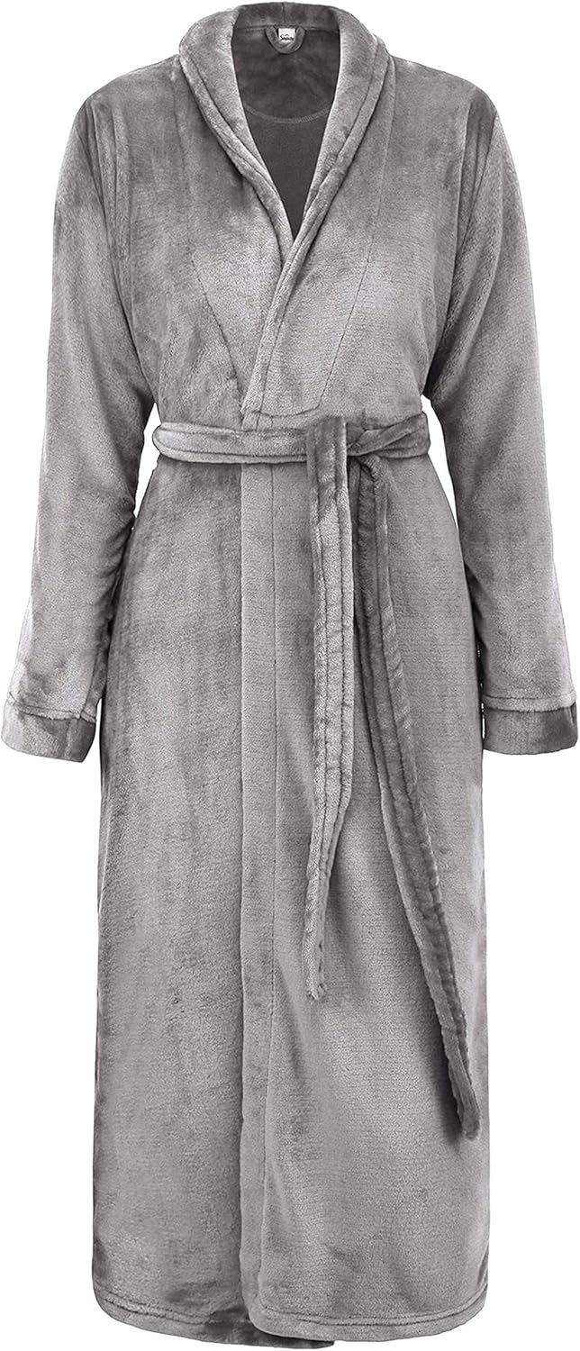 Simplicity New Plush Long Sleeve Pockets Nightgown Bath Robe