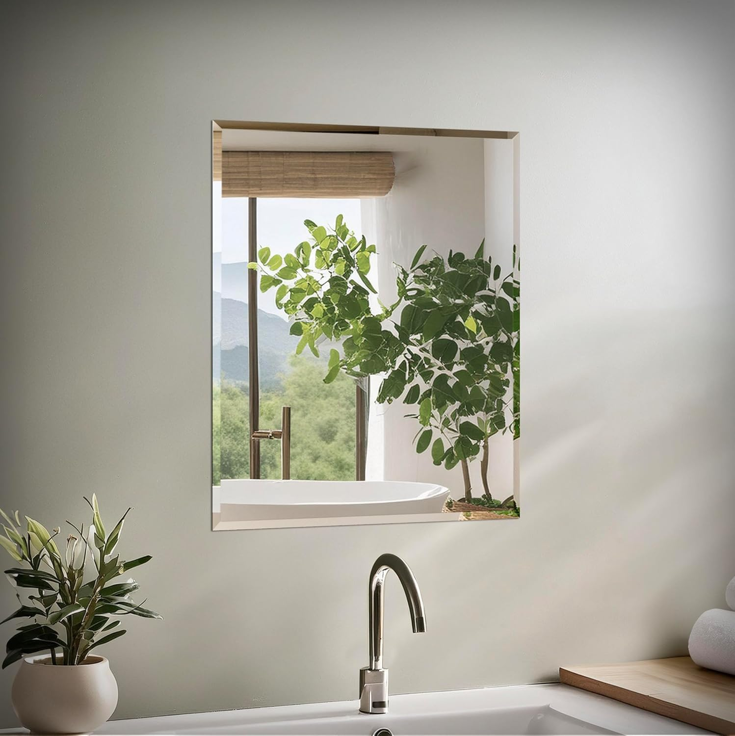 Gatco Flush Mount EZ Hanging 24" Frameless Rectangle Mirror