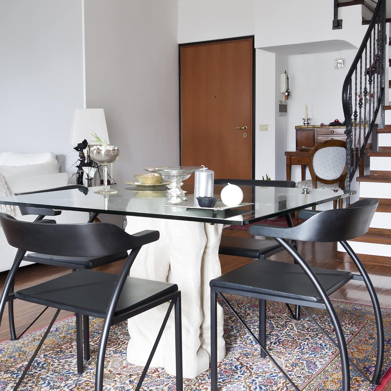 54-Inch Square Glass Table Top 1/4 Inch Thick Clear Tempered Glass with Flat Edge Polished