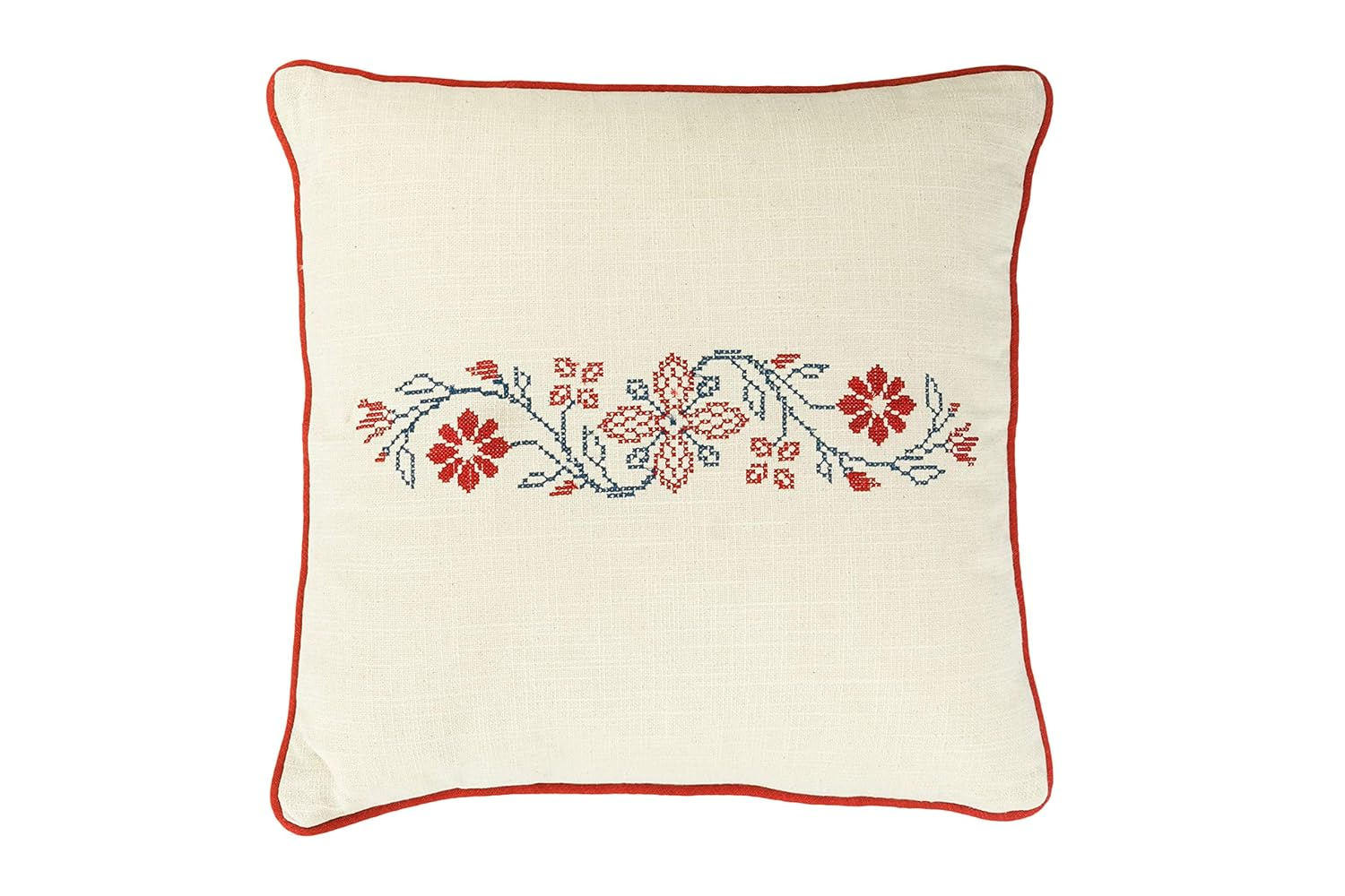 Creative Co-Op Embroidered Cotton Throw Pillow
