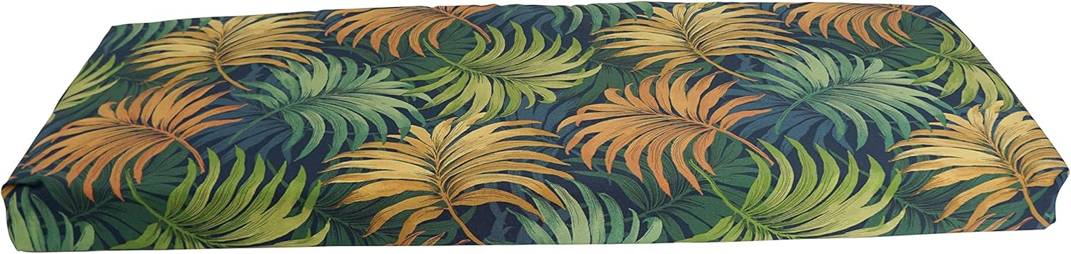 Blazing Needles 54-inch by 19-inch Patterned Outdoor Spun Polyester Bench Cushion 954X19-REO-61