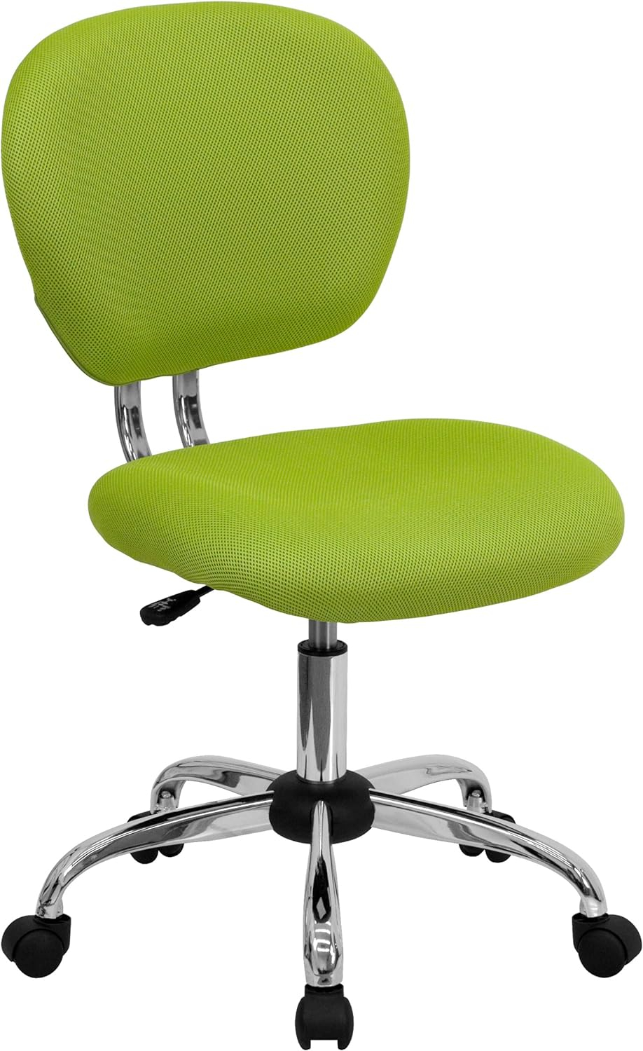 Flash Furniture Mid-Back Apple Green Mesh Padded Swivel Task Office Chair with Chrome Base