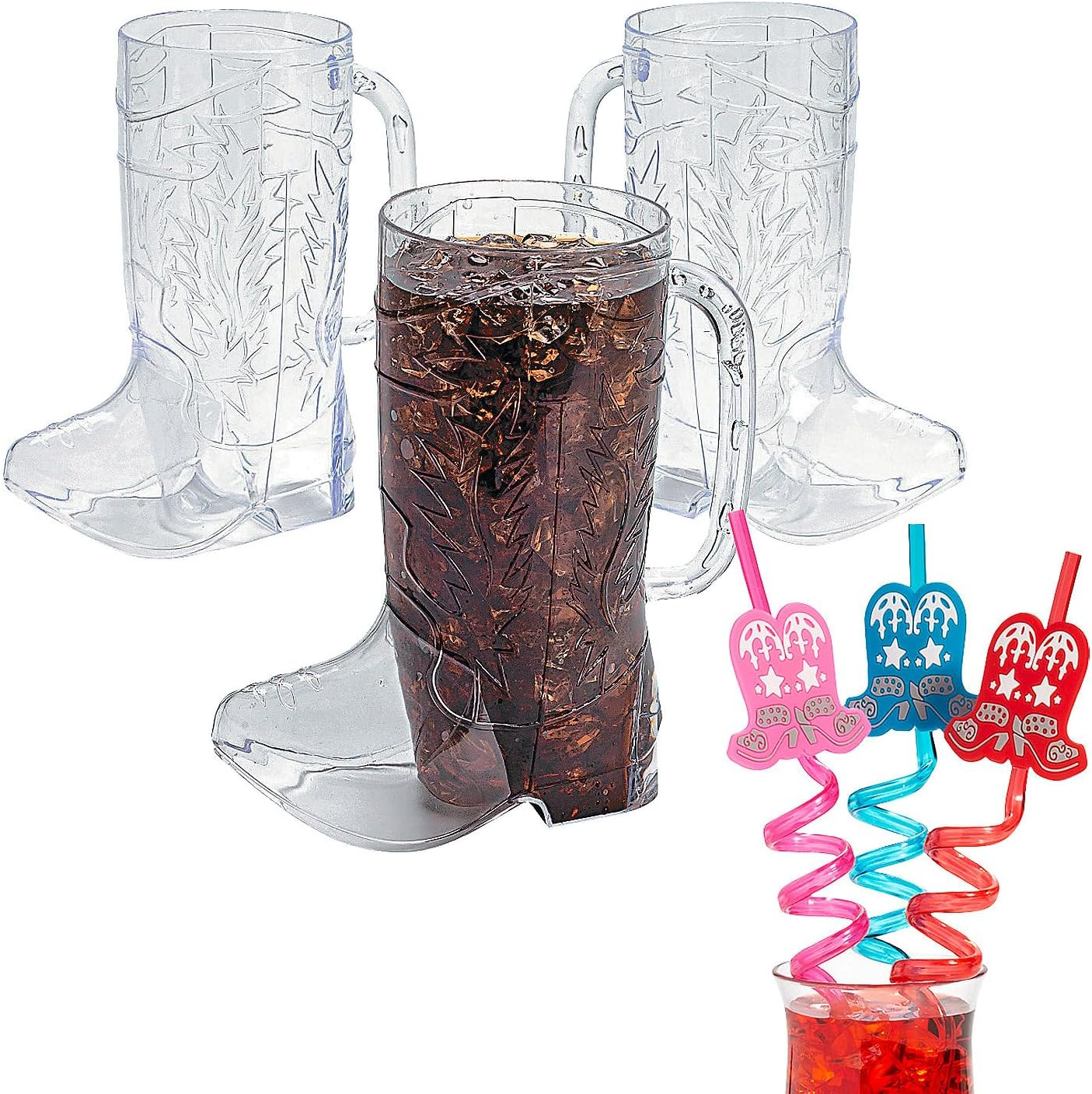 Fun Express Cowboy Boot Mug & Straw Kit for 24 Pc