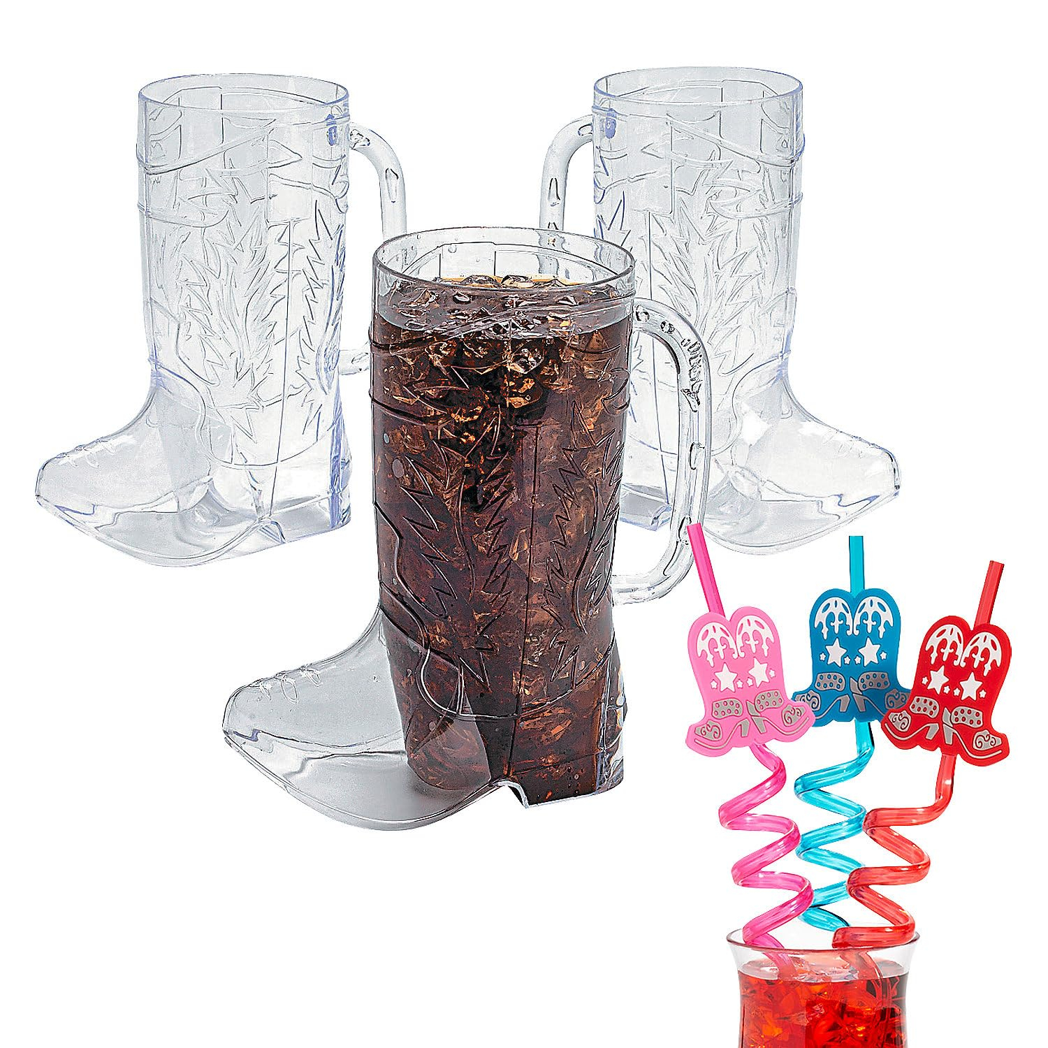 Fun Express Cowboy Boot Mug & Straw Kit for 24 Pc