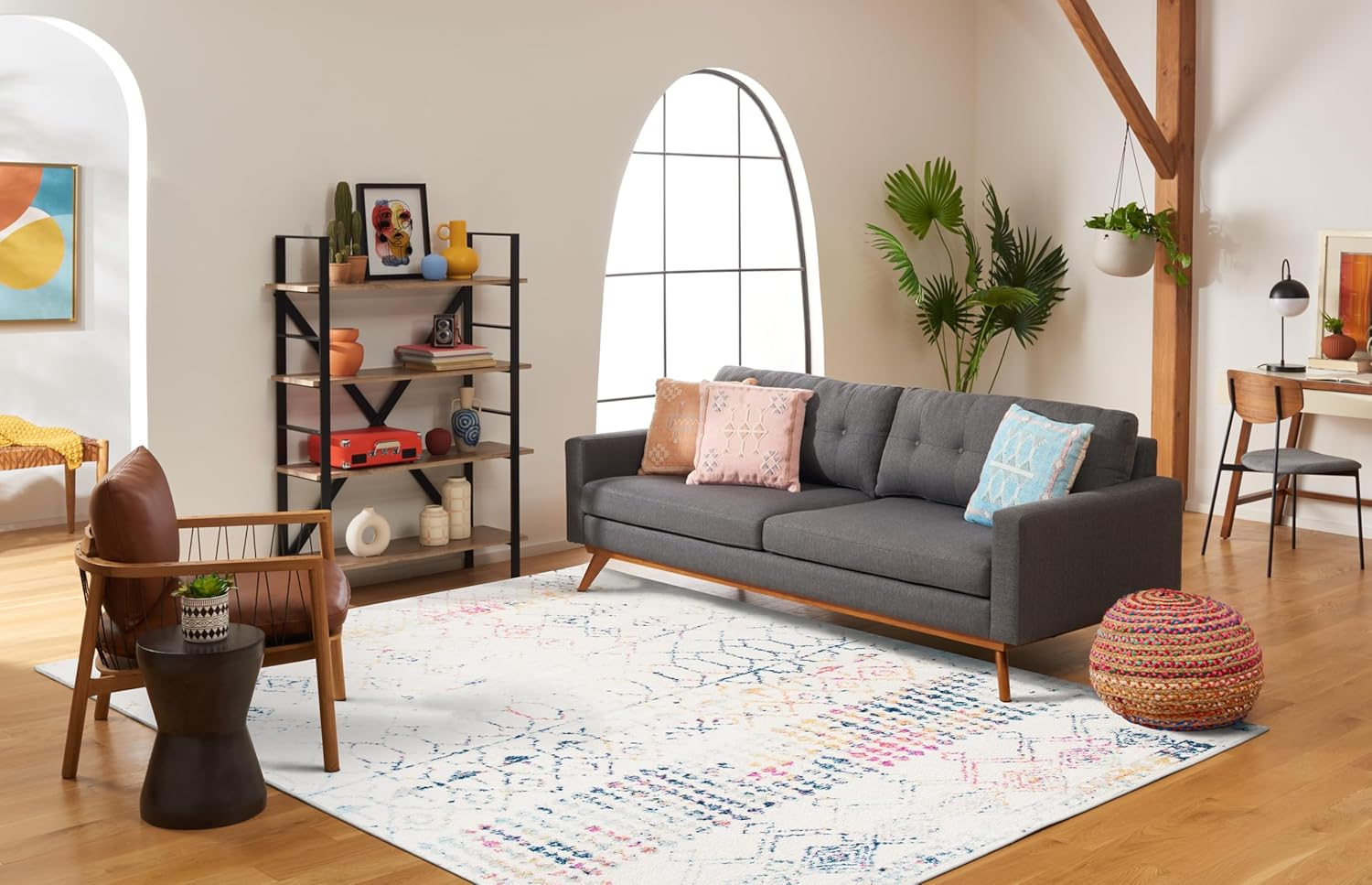 SAFAVIEH Tulum Coriander Moroccan Geometric Area Rug, 10' x 13', Ivory/Blue