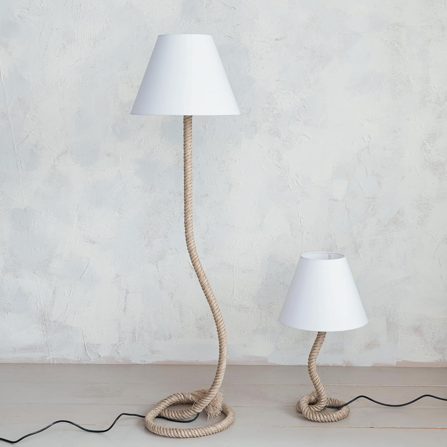 Creative Co-Op Rope Indoor and Outdoor Table Lamp, Brown